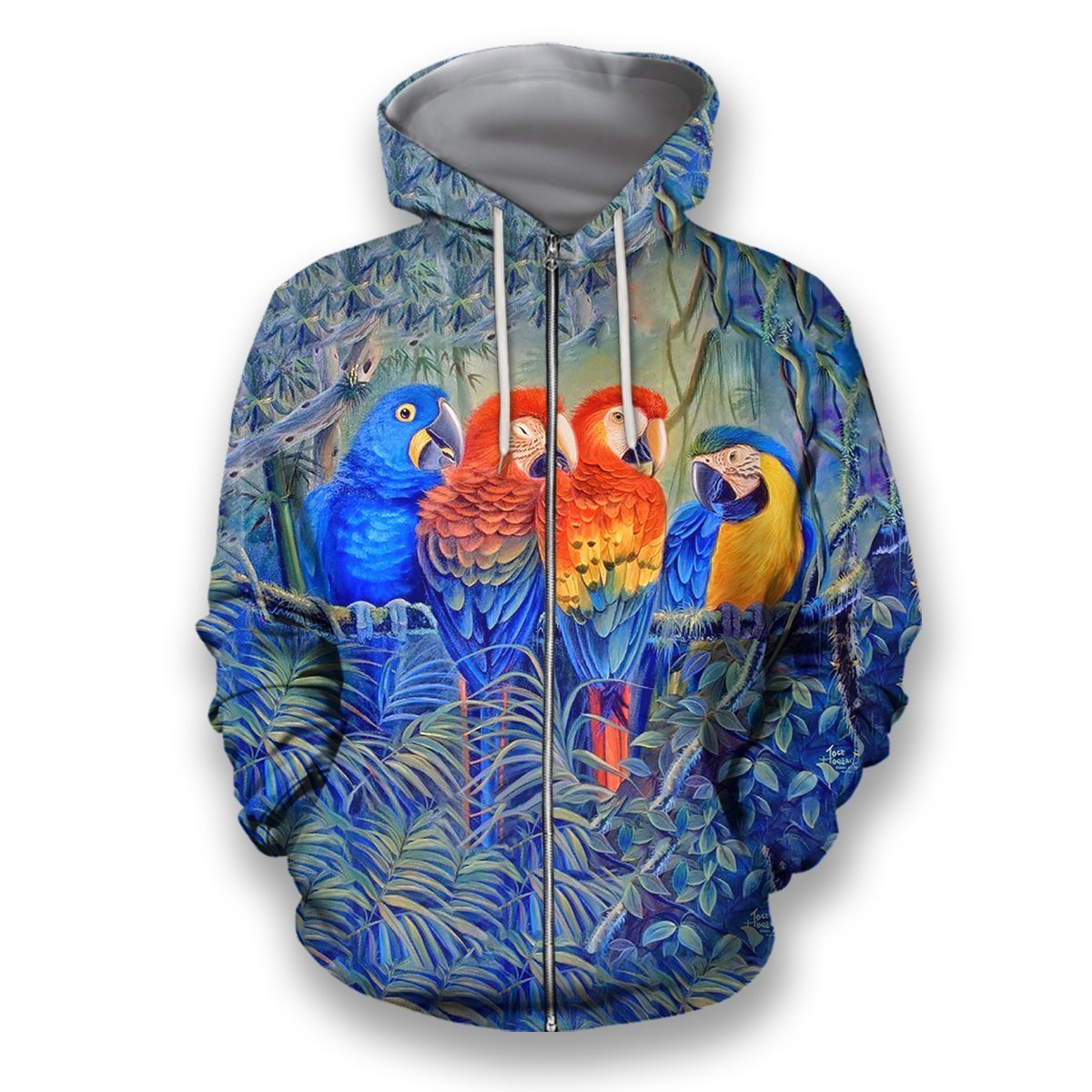 3D Printed Parrot Clothes-Apparel-PHL-Zip-Hoodie-S-Vibe Cosy™