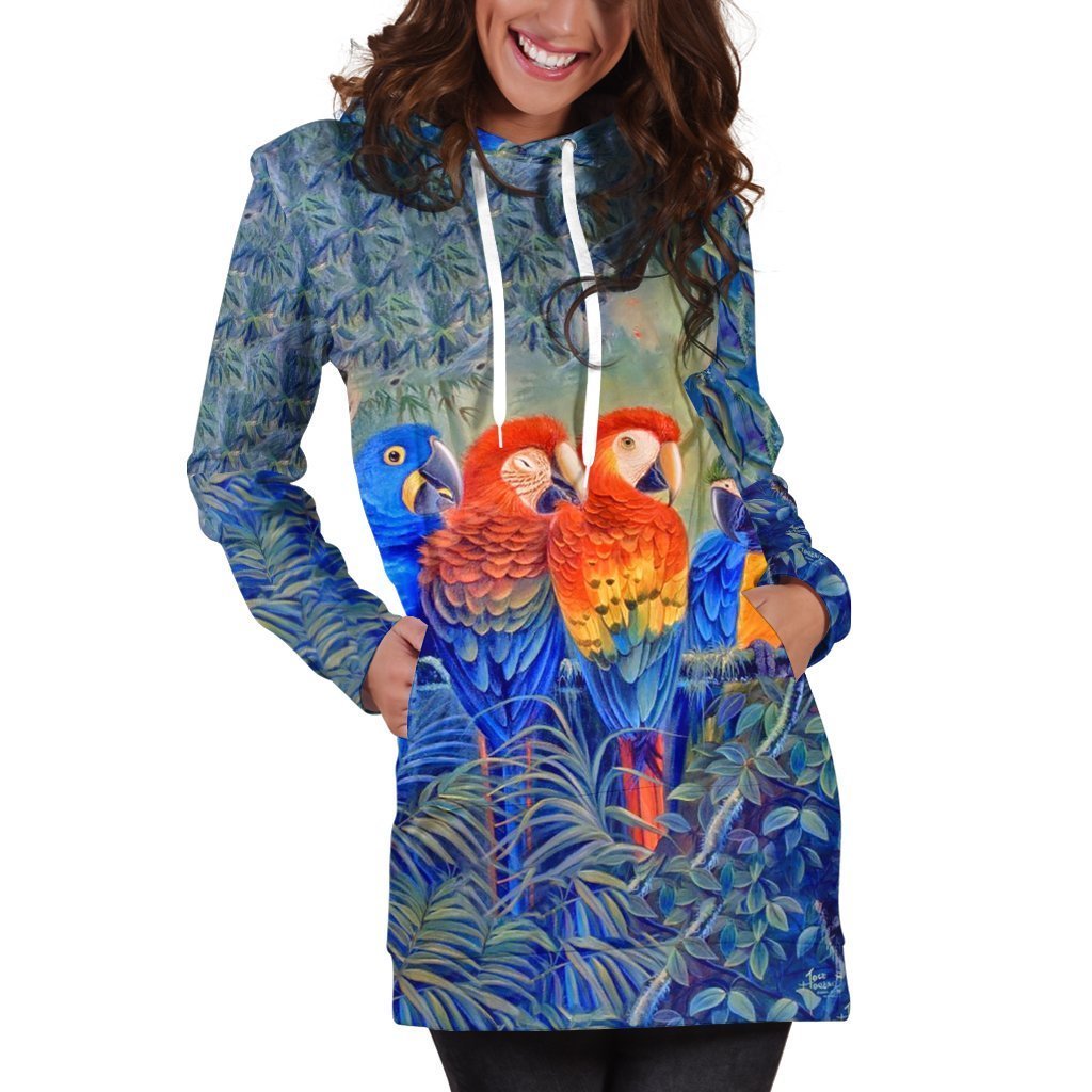3D Printed Parrot Clothes Hoodie dress-Apparel-PHL-Hoodie Dress-S-Vibe Cosy™