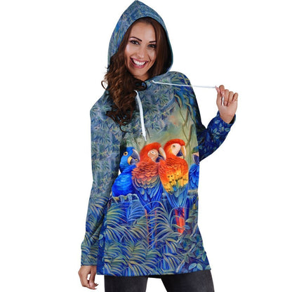 3D Printed Parrot Clothes Hoodie dress-Apparel-PHL-Hoodie Dress-S-Vibe Cosy™