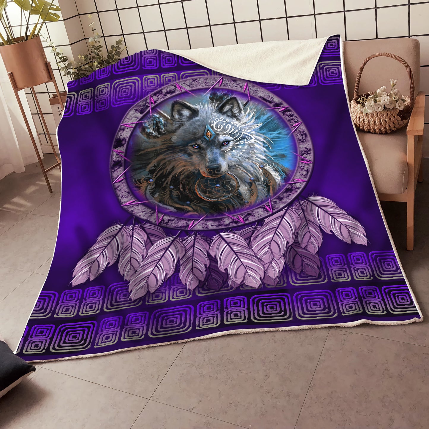 Wolf 3D All Over Printed Blanket