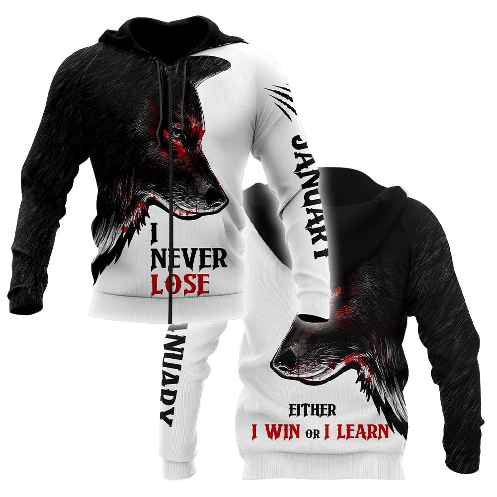 Wolf - January Guy Never Lose 3D All Over Printed Unisex Shirts
