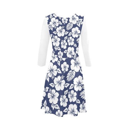 Hibiscus Sundress 04 - AH-SLEEVE SUNDRESSES-e-joyer-XS-White-Sundress-Vibe Cosy™