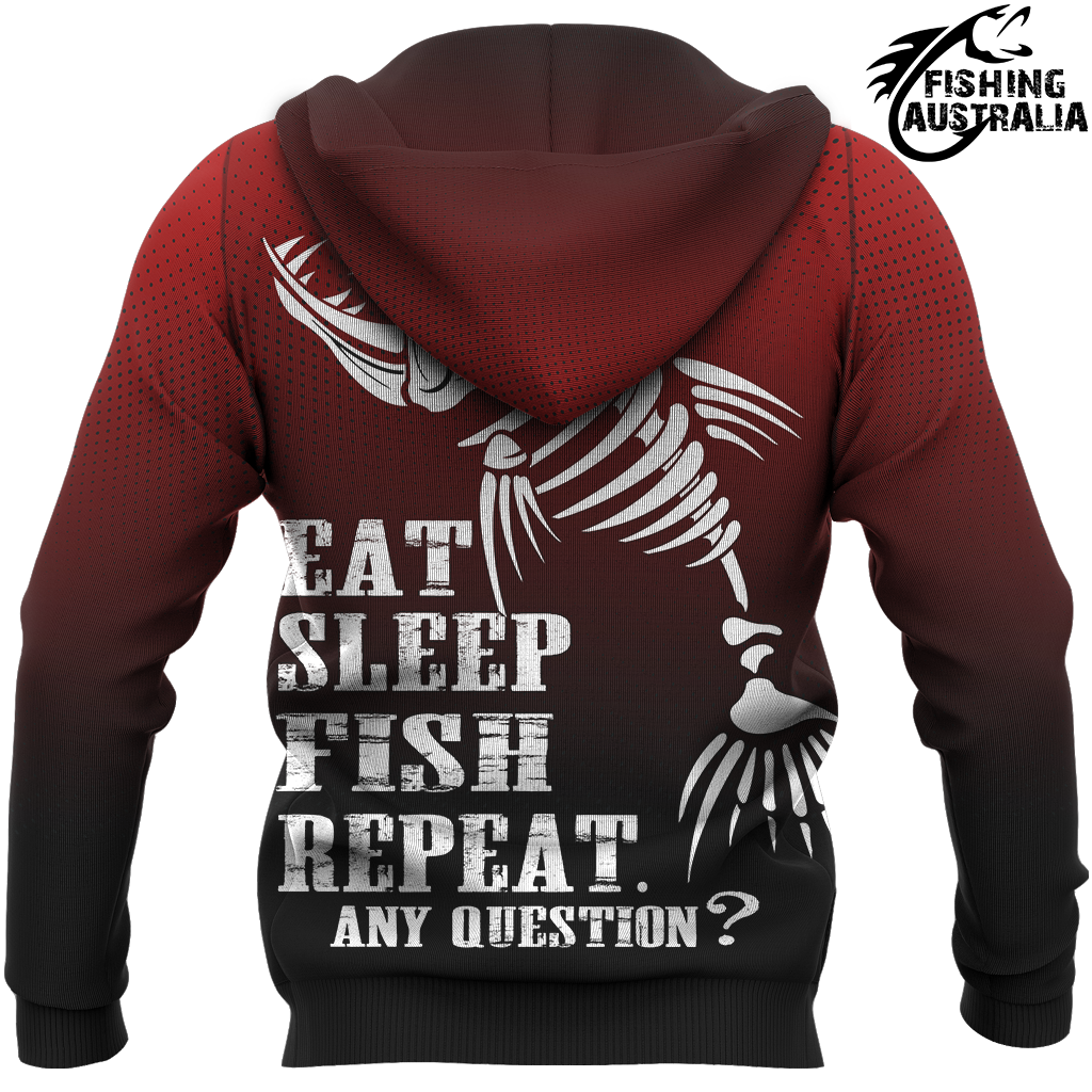 Fishing Australia - Eat Sleep Fish Repeat Hoodie - Amaze Style™-Apparel