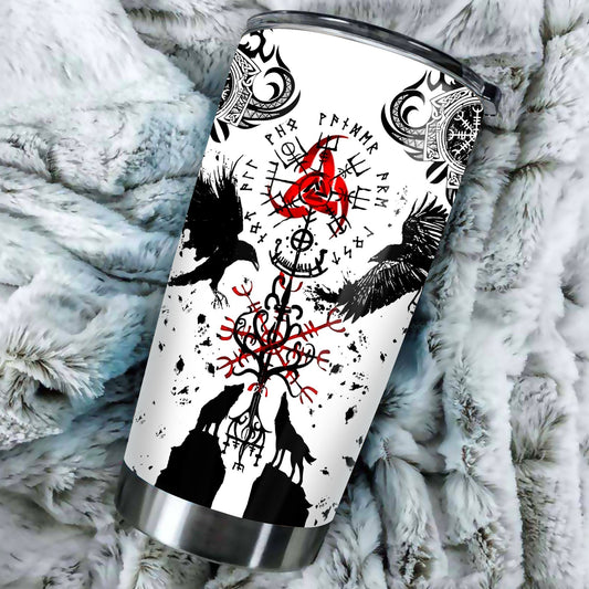 VIKINGS TATTOO STAINLESS STEEL TUMBLER-HP Arts-Vibe Cosy™
