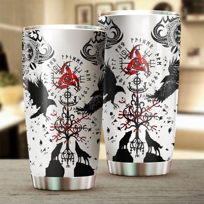VIKINGS TATTOO STAINLESS STEEL TUMBLER-HP Arts-Vibe Cosy™