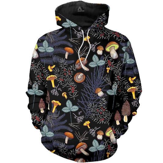 DARK WILD FOREST MUSHROOMS 3D ALL OVER PRINTED SHIRTS-Apparel-NTH-Hoodie-S-Vibe Cosy™