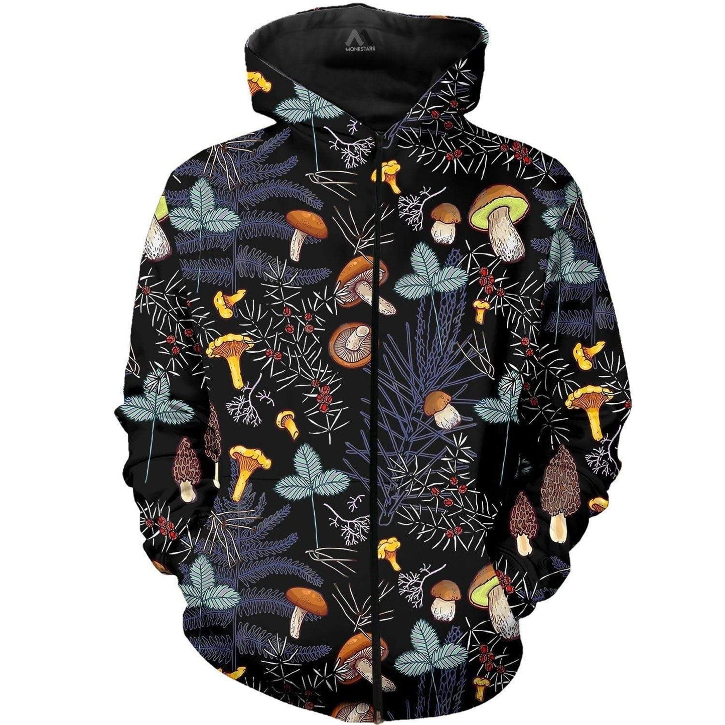 DARK WILD FOREST MUSHROOMS 3D ALL OVER PRINTED SHIRTS-Apparel-NTH-Zipped Hoodie-S-Vibe Cosy™