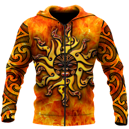 Maori tamanuitera the sun 3d all over printed shirt and short for man and women-Apparel-PL8386-Zipped Hoodie-S-Vibe Cosy™