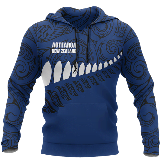 New Zealand Aotearoa Pullover Hoodie Blue HC-Apparel-Huyencass-Hoodie-S-Vibe Cosy™