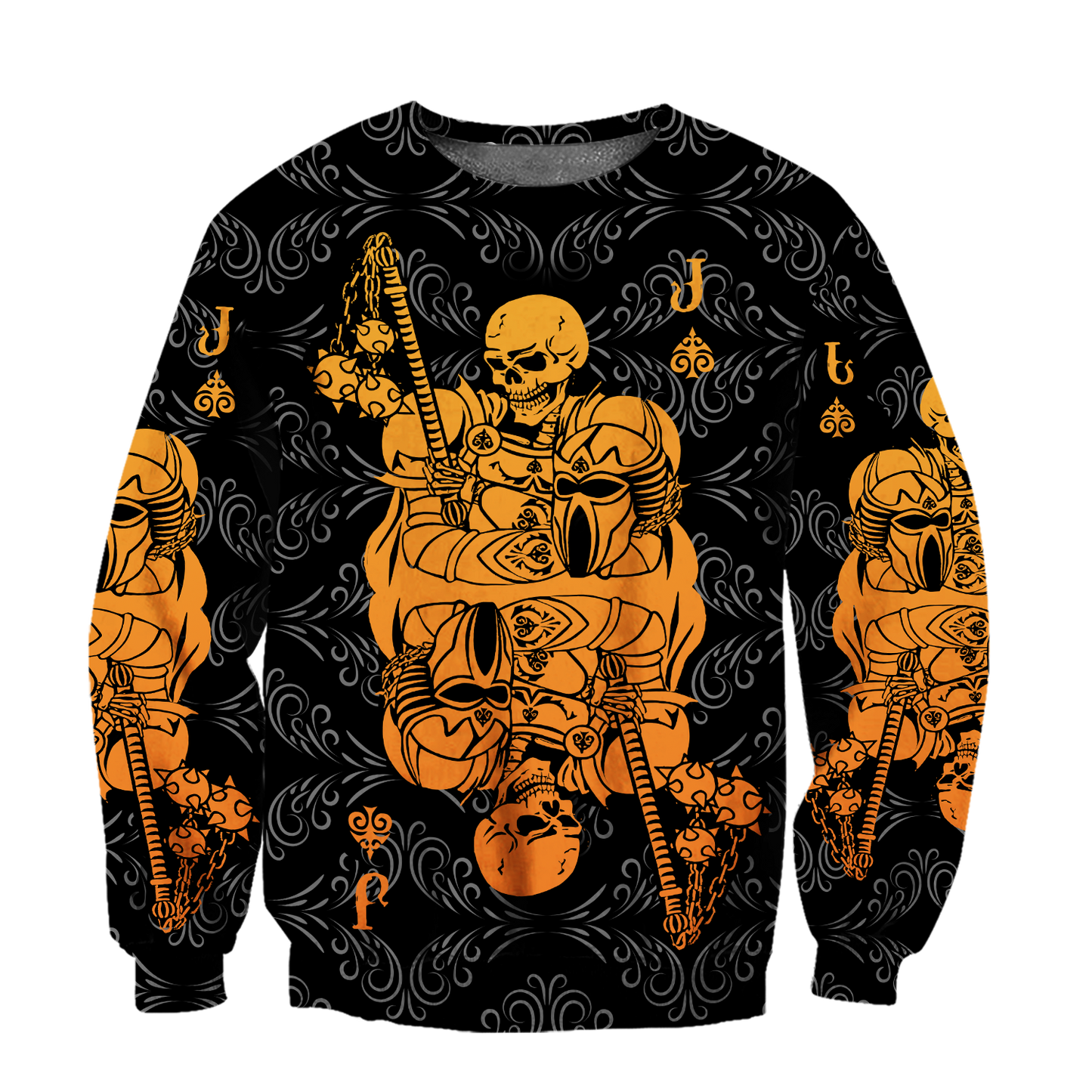 Samurai Skull Poker Over Printed Hoodie