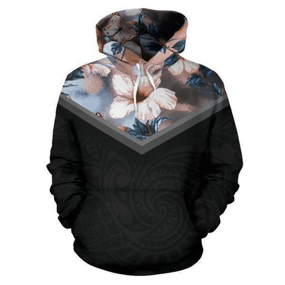 Hawaii Vintage Pattern Hoodie Blur Pink Hibiscus - AH - J9-ALL OVER PRINT ZIP HOODIES (P)-Phaethon-Hoodie-S-Vibe Cosy™