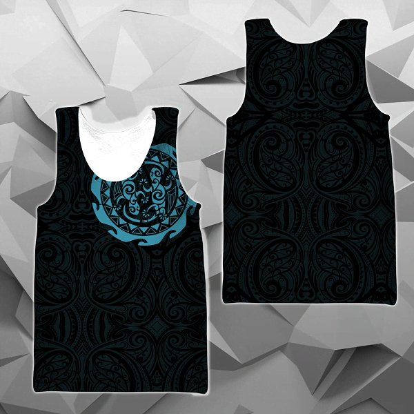 Maori Tangaroa Tattoo New Zealand All Over Hoodie - Blue HC-Apparel-Huyencass-Tank Top-S-Vibe Cosy™