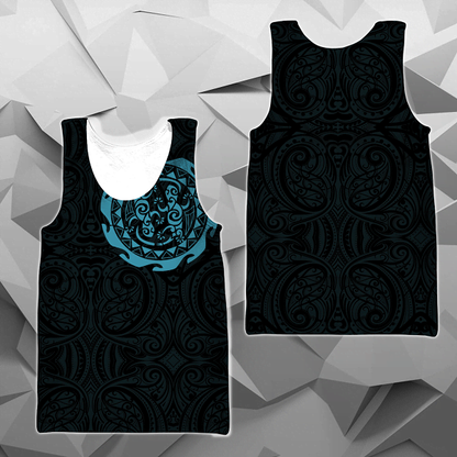 Maori Tangaroa Tattoo New Zealand All Over Hoodie - Blue HC-Apparel-Huyencass-Tank Top-S-Vibe Cosy™