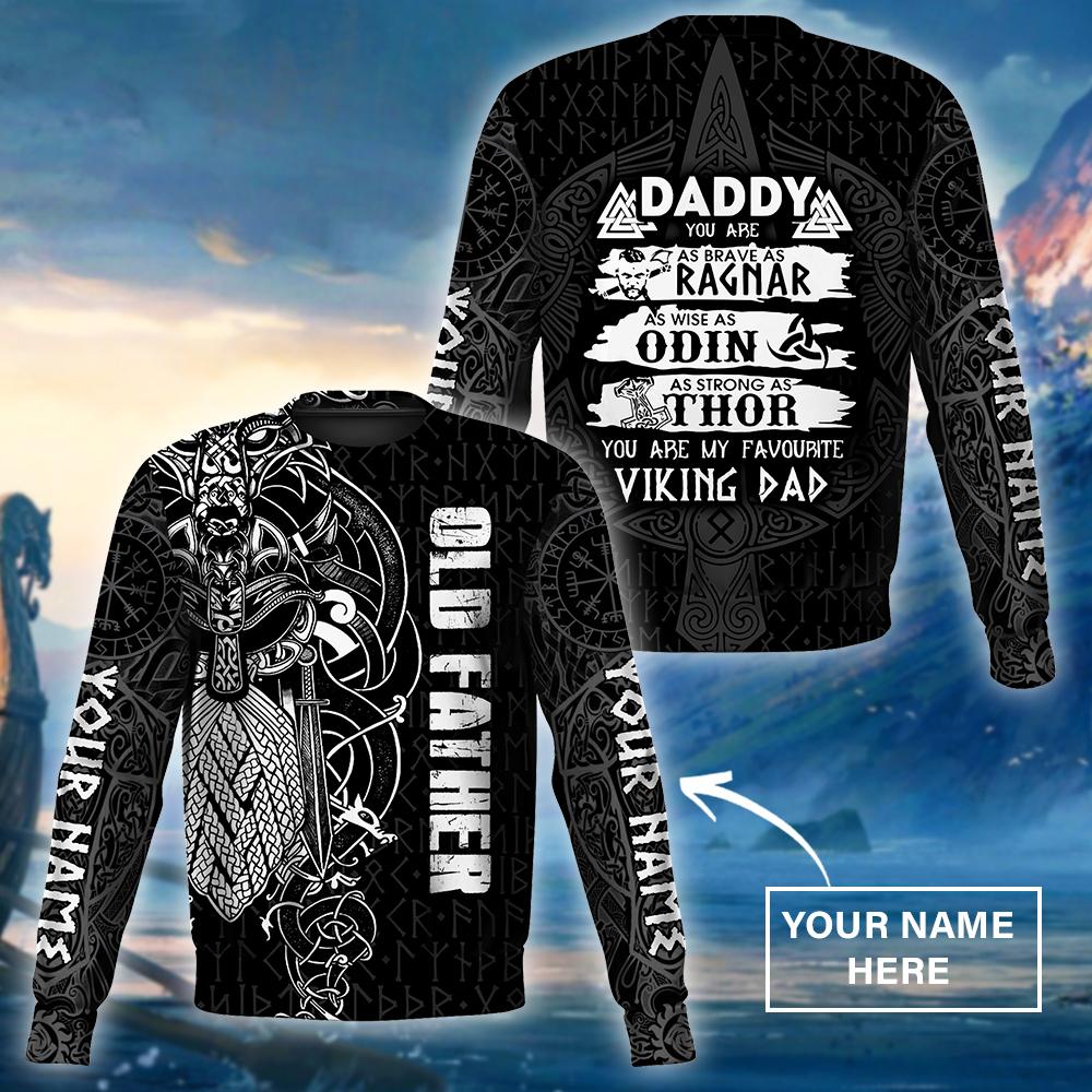 Customize Viking Dad All Over Print-Apparel-HP Arts-Sweatshirt-S-Vibe Cosy™