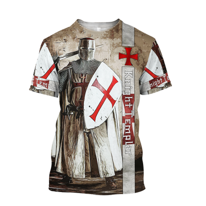 Premium Knight Templar Shield And Sword All Over Printed Shirts For Men And Women MEI