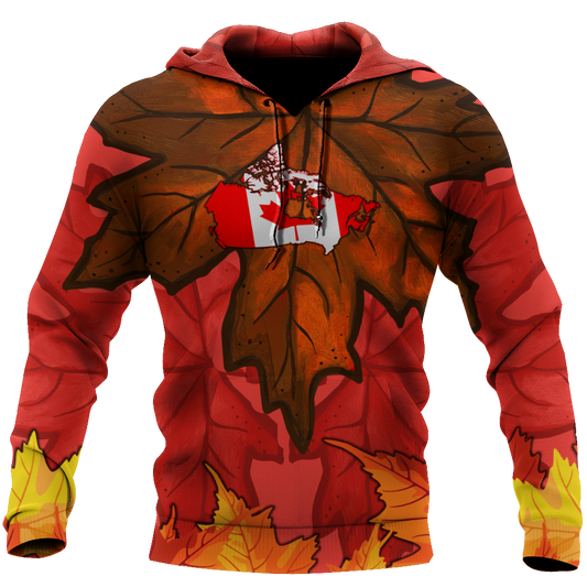 Canada Maple Leaf Autumn Hoodie-HHT08072008-Apparel-PL8386-Hoodie-S-Vibe Cosy™