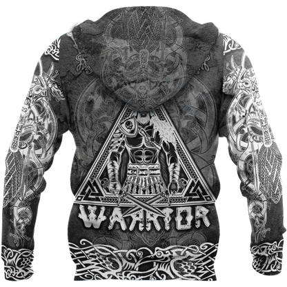 Viking Warriors tattoos 3D all over printed for man and women-Apparel-PL8386-Hoodie-S-Vibe Cosy™