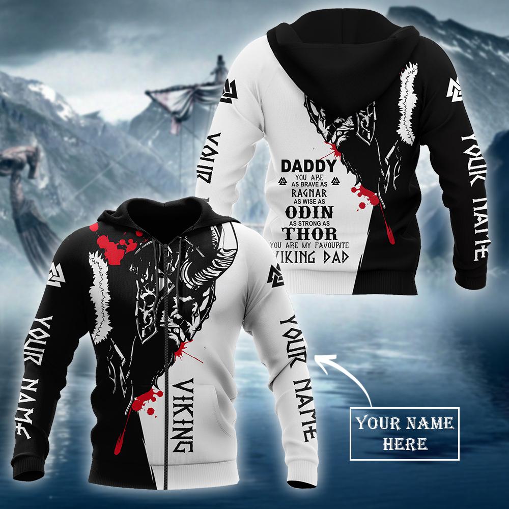 Vikings Dad 3D All Over Printed Shirts For Men and Women-Apparel-HP Arts-Zipped Hoodie-S-Vibe Cosy™