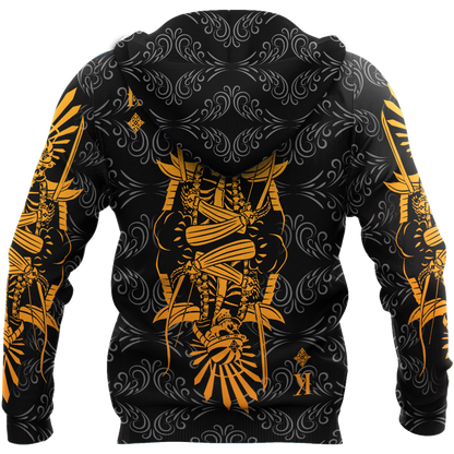3D King Diamond Skull Poker Over Printed Hoodie