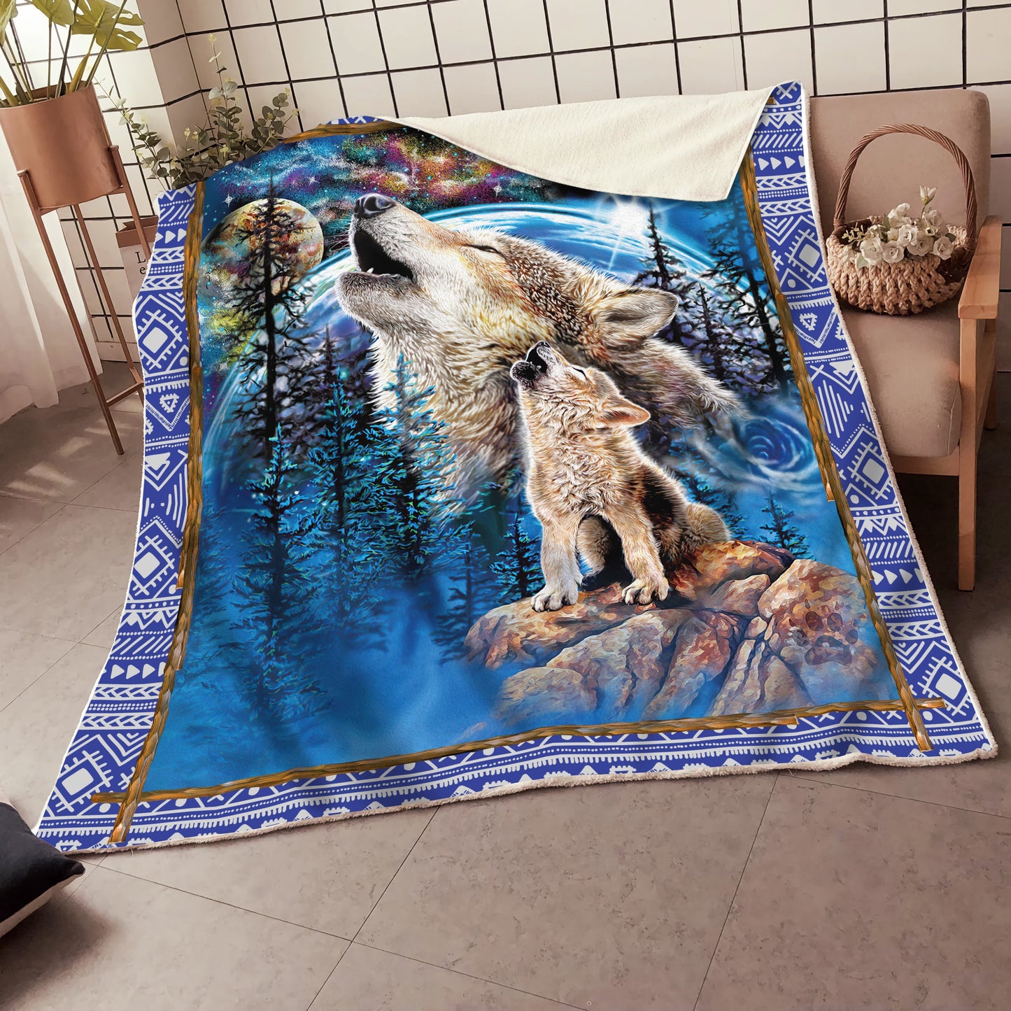 Wolf 3D All Over Printed Blanket