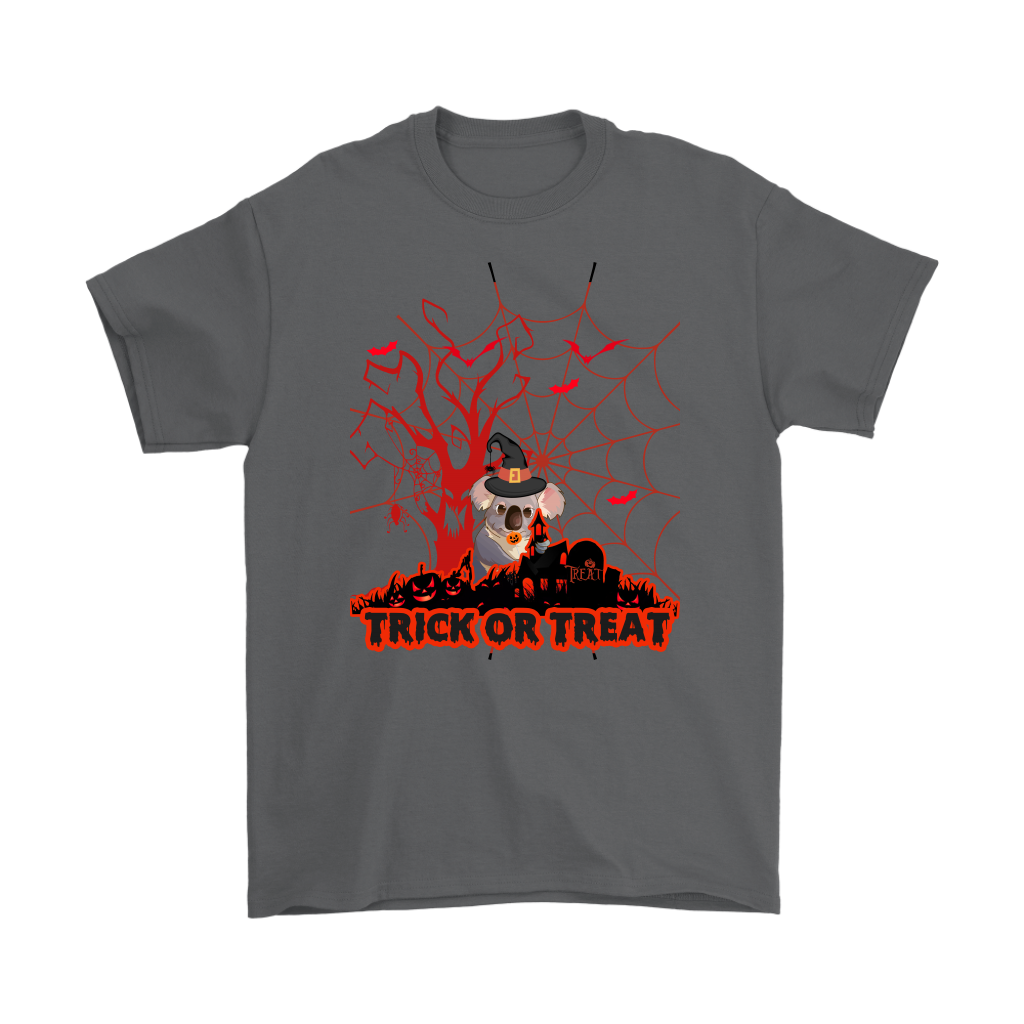 Australian Koala Trick or Treat Halloween Red T-Shirt 01 H9-T-SHIRTS-HP Arts-Gildan Mens T-Shirt-Charcoal-S-Vibe Cosy™