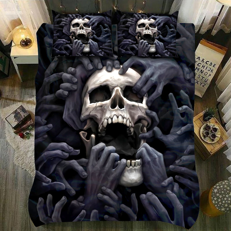 Skull And Hands From Hell Bedding Set TQH200703-BEDDING SETS-TQH-Twin-Vibe Cosy™