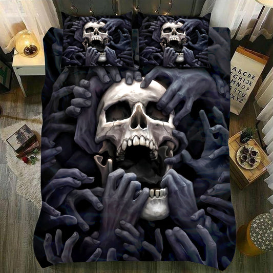 Skull And Hands From Hell Bedding Set TQH200703-BEDDING SETS-TQH-Twin-Vibe Cosy™