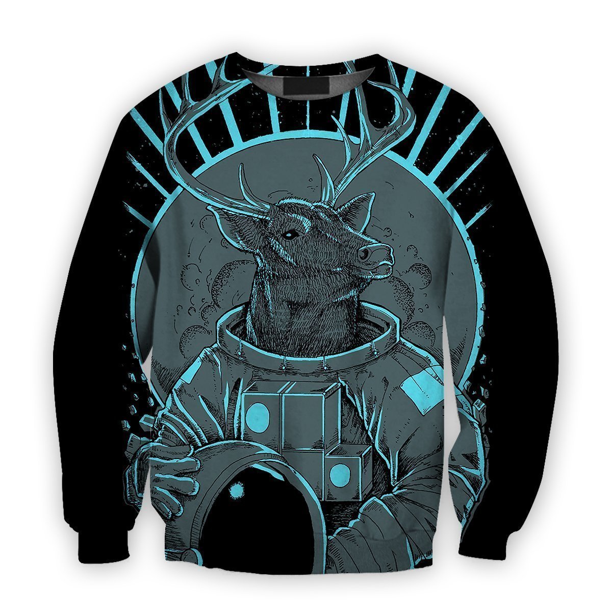 3D all over print deer astronaut-Apparel-HbArts-Sweatshirt-S-Vibe Cosy™