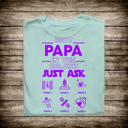 Best Papa In The Galaxy Personalized T-Shirt
