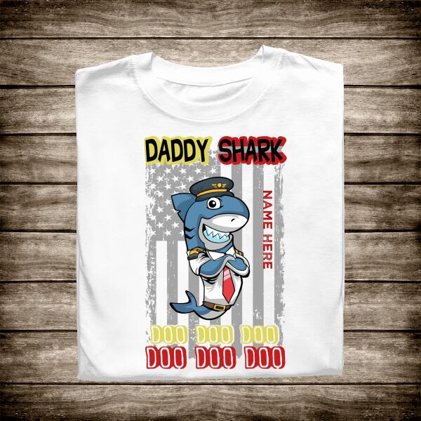 Daddy Shark Doo Doo Doo Personalized T-Shirt Father's Day