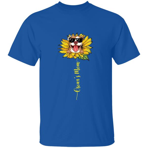 Sunflower Dog Mom - Personalized Custom Women's T-shirt, Gifts For Dog's Lovers