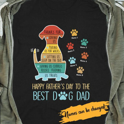 Best Dog Dad Vintage T-shirt Personalized Gift For Father Dog Lover