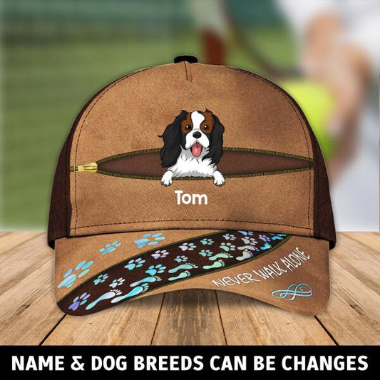 Personalized Full Print Cap "Never Walk Alone" Dog Lovers