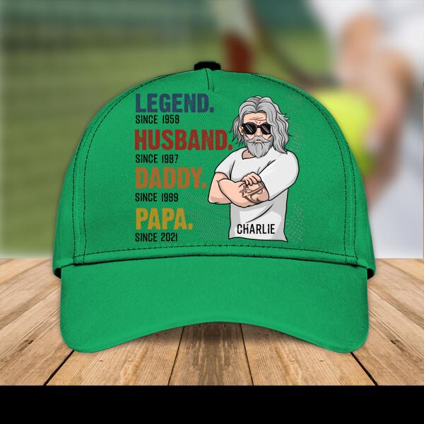 Personalized Print Cap Legend, Husband, Daddy, Papa