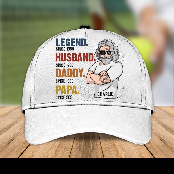 Personalized Print Cap Legend, Husband, Daddy, Papa