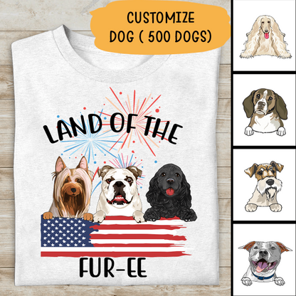 Land Of The Fur Personalized T-shirt For Dog Lover Special Gift For Mom Dad Friends