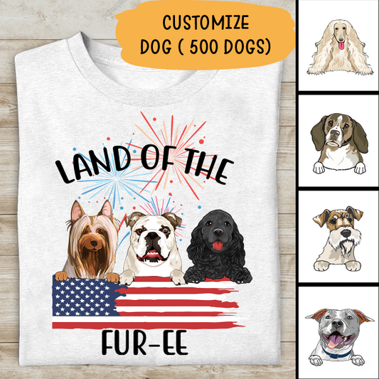 Land Of The Fur Personalized T-shirt For Dog Lover Special Gift For Mom Dad Friends