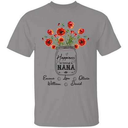 Happyness Is Being A Nana Personalized T-shirt Special Gift For Mom Mother Grandma