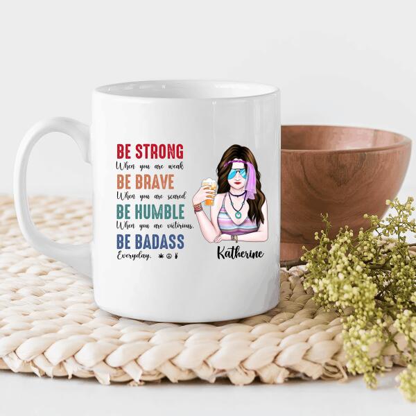 Be Badass Hippie Girl Personalized T-Shirt, Mug, Canvas Throw Pillow, Poster, Special Gifts For Hippie Lovers