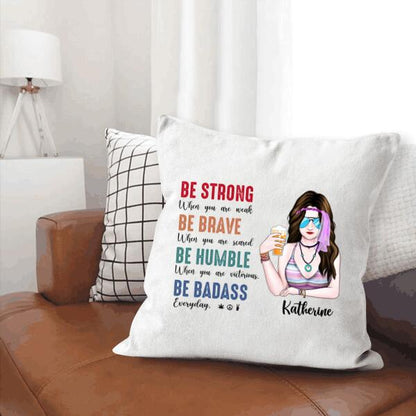 Be Badass Hippie Girl Personalized T-Shirt, Mug, Canvas Throw Pillow, Poster, Special Gifts For Hippie Lovers