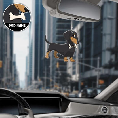 Personalized Dachshund Ornament On The Car Special Gift For Friends Dad Mom Love Dog