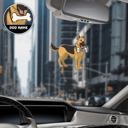Personalized German Shepherd Ornament On The Car Special Gift For Friends Dad Mom Love Dog