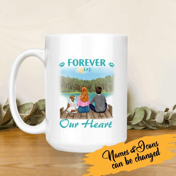 Forever In Our Heart Personalized T-Shirt, Mug, Poster, Canvas Throw Pillow, Special Gifts For Family And Dog Lovers