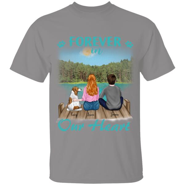 Forever In Our Heart Personalized T-Shirt, Mug, Poster, Canvas Throw Pillow, Special Gifts For Family And Dog Lovers