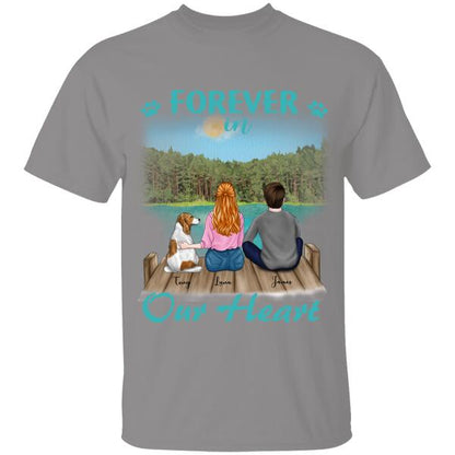 Forever In Our Heart Personalized T-Shirt, Mug, Poster, Canvas Throw Pillow, Special Gifts For Family And Dog Lovers