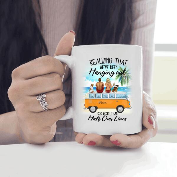Hanging With Besties And Saying "Remember When..." Personalized T-Shirt, Mug, Poster, Canvas Throw Pillow, Special Gifts For Friends and Dog Lovers
