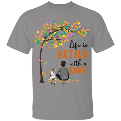 Life Is Better With A Dog Personalized T-Shirt, Mug, Poster, Canvas Throw Pillow, Canvas, Best Gifts For Dad And Dog Lovers