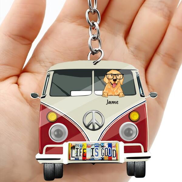 Personalized Camping Dog Car Hanging Ornament On The Car Special Gift For Friends Dad Mom