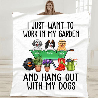 I Just Want To Work In My Garden And Hang Out With My Dogs Personalized T-shirt For Dog Lover