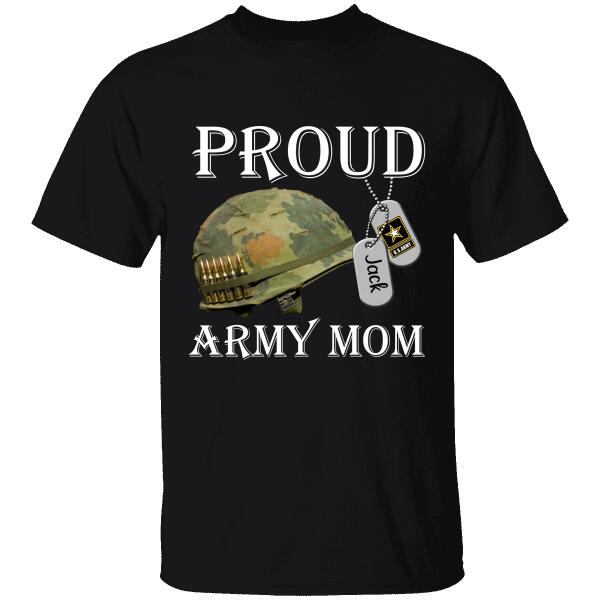 Custom Name And Family Member, Helmet Military, Proud Army Mom, Dad, Wife Personalized T-Shirt, Best Gift For Military